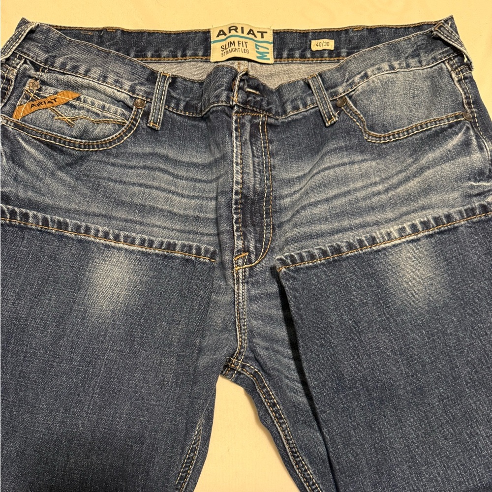 Ariat Men's slim straight Fit Blue Jeans